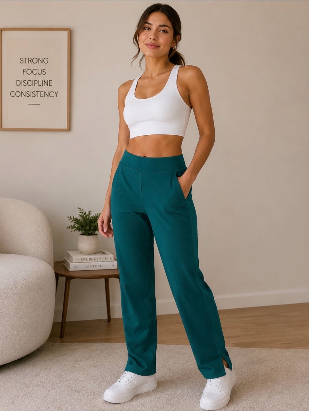 Athleta Deep Teal Slim Ankle Pants